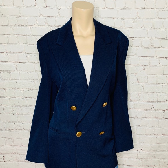 Dior Jackets & Blazers - Vintage DIOR Navy Oversized Double Breasted Blazer